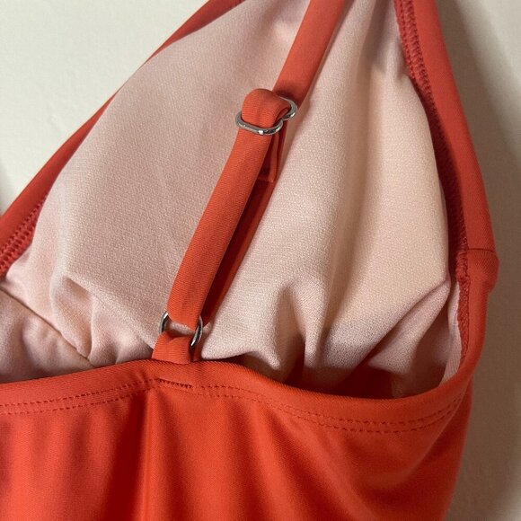 Cupshe Orange One-Piece Swimsuit with Ruched Design & Padded Cups, size M, NWT. - Picture 3 of 8
